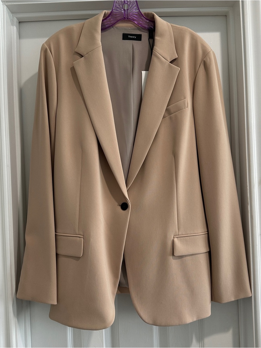Theory Staple Single-Button Nude Khaki Blazer - NWT - Size 18